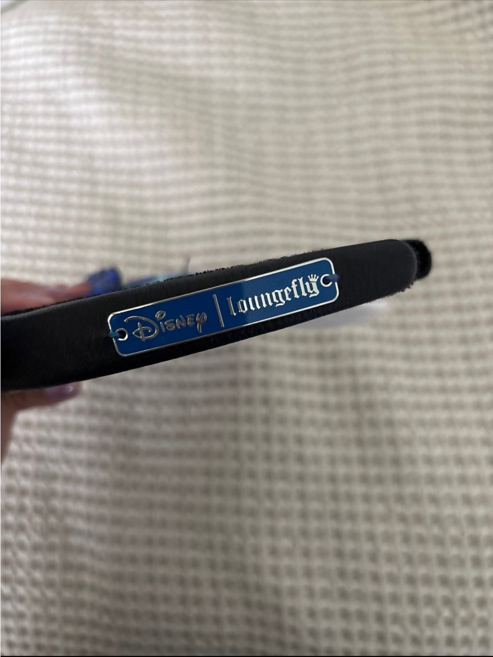 Loungefly Blue Sequin Bow Disney Parks Ear Headband - Picture 3 of 3